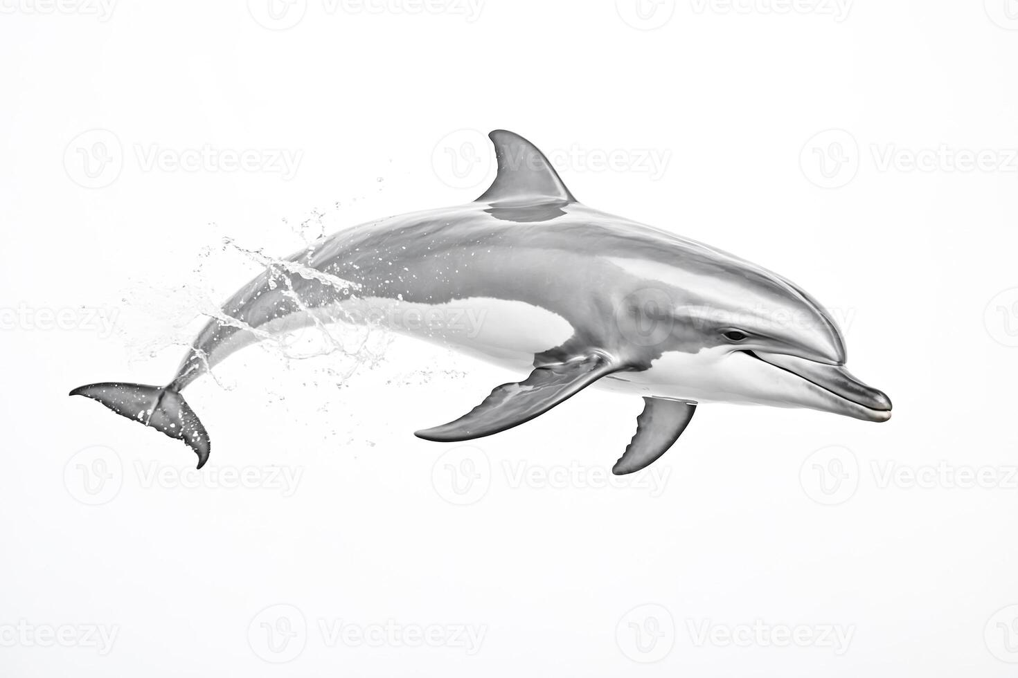 Dolphin Leaping Out of Water with Splash photo