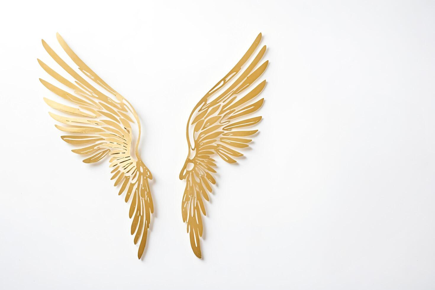 Golden Angel Wings on White Background photo