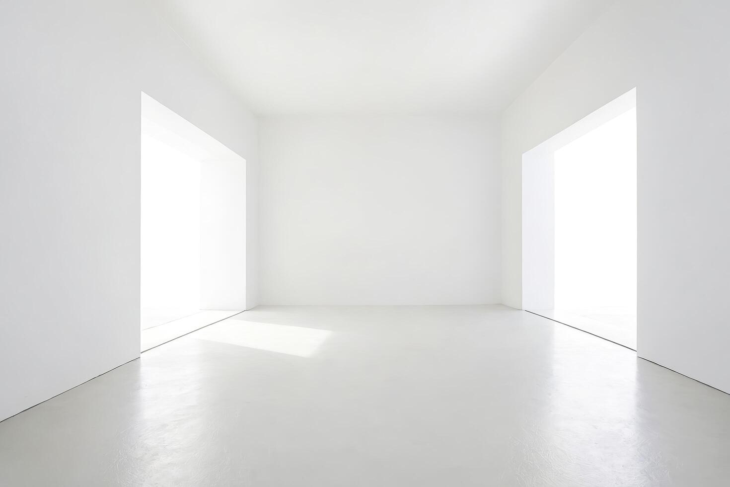 Empty White Room With Two Windows photo