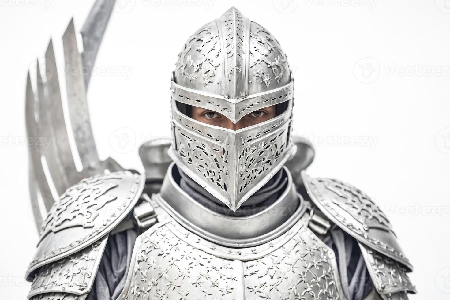 Closeup of a Knight's Eye and Armor photo