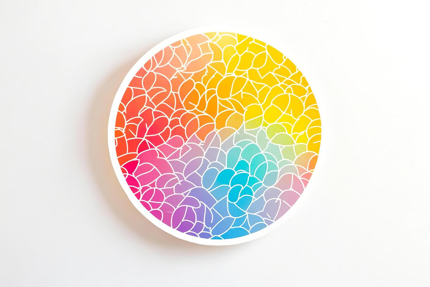 Colorful Abstract Circular Pattern on White Background photo