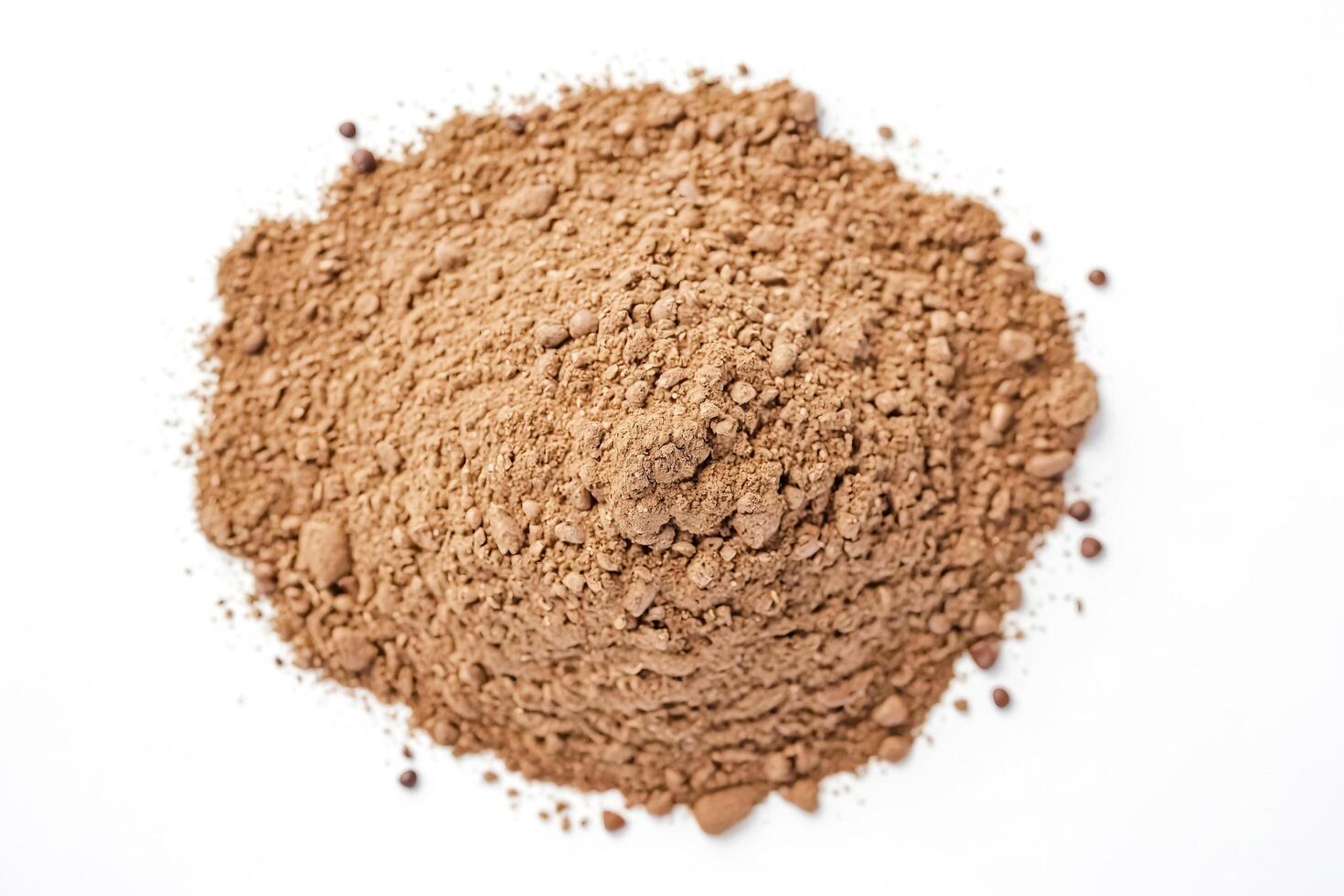 Heap of Cocoa Powder on White Background photo