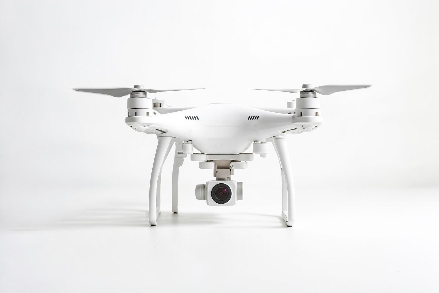 White Drone with Camera on White Background photo