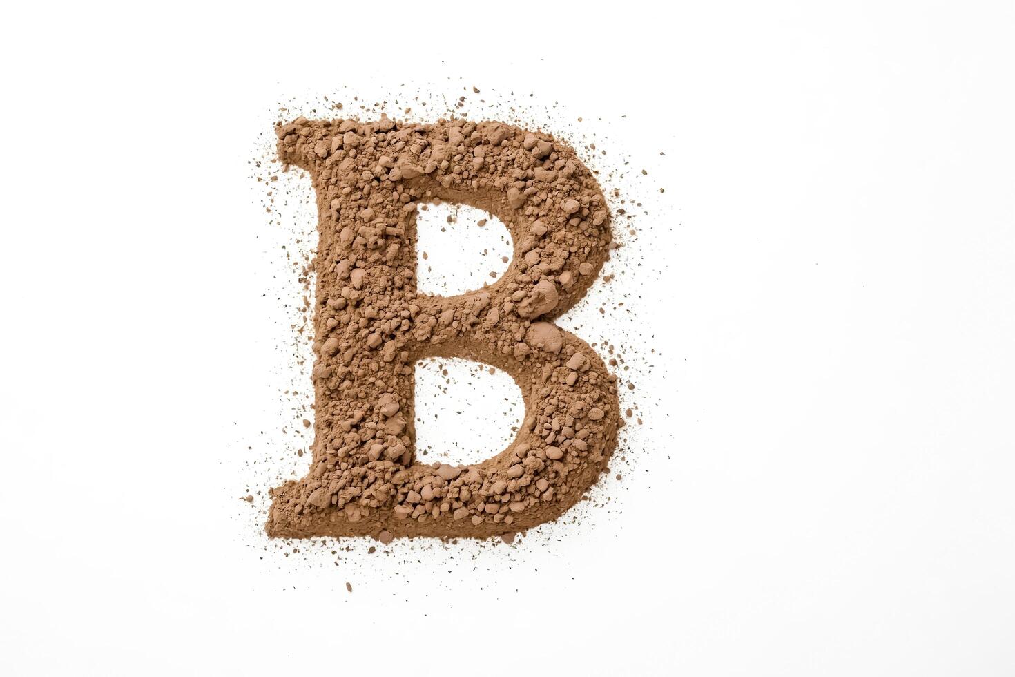 Letter B Made of Cocoa Powder photo