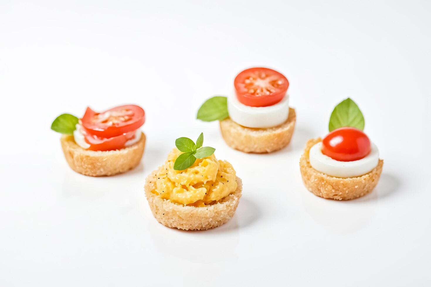 Four Appetizers on a White Background photo