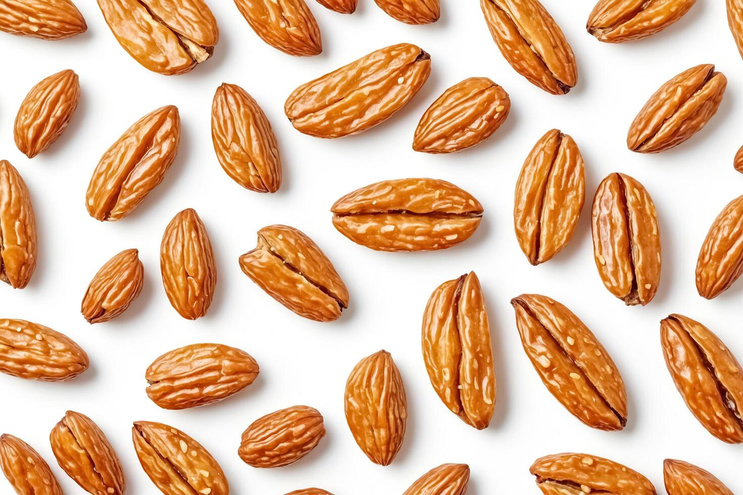 Roasted Almonds on White Background photo
