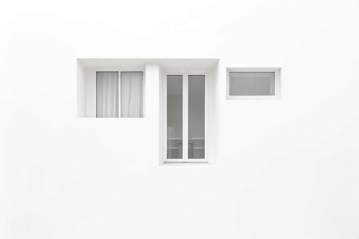minimalista blanco pared con ventana marcos foto