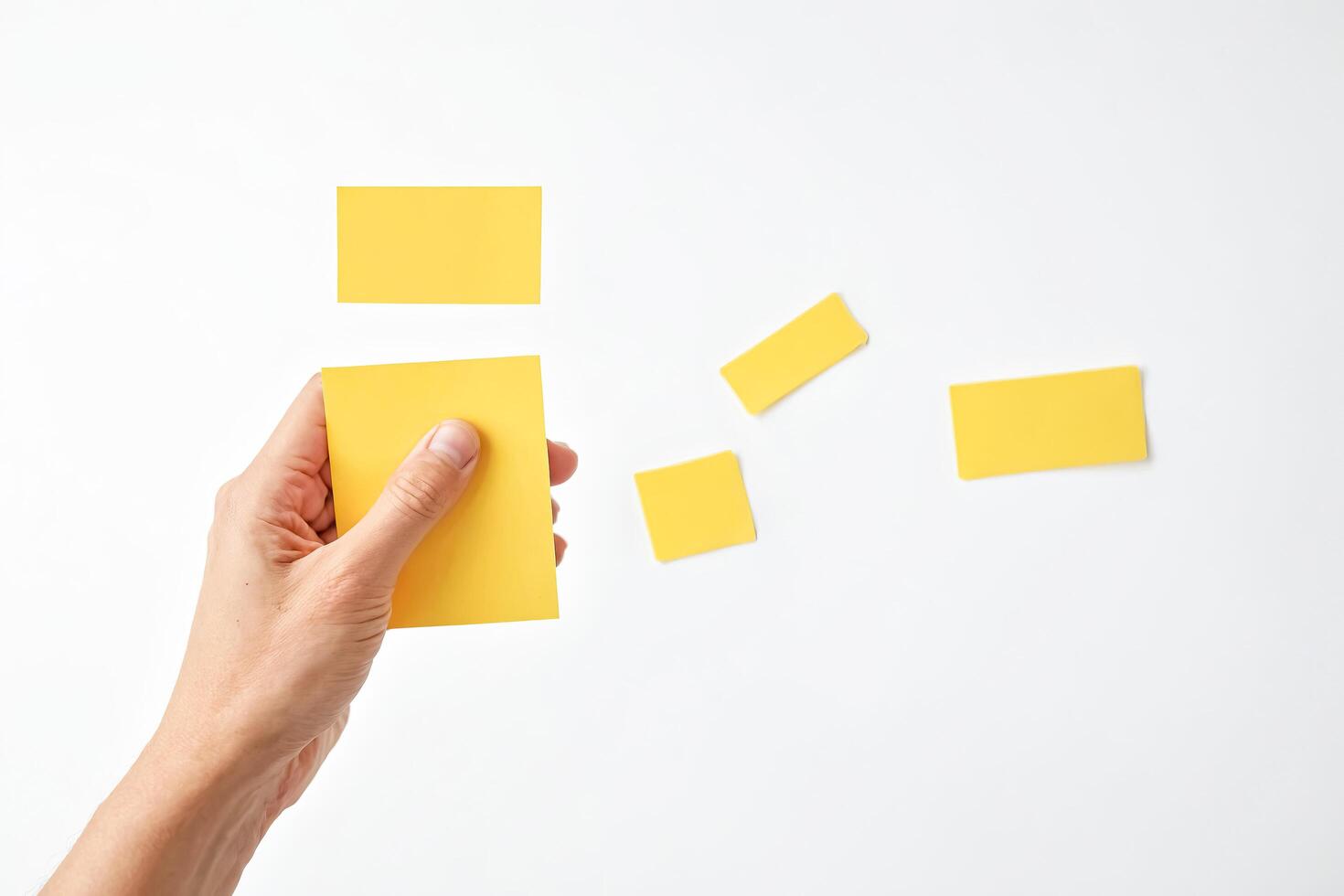 Hand Holding Yellow Sticky Note photo