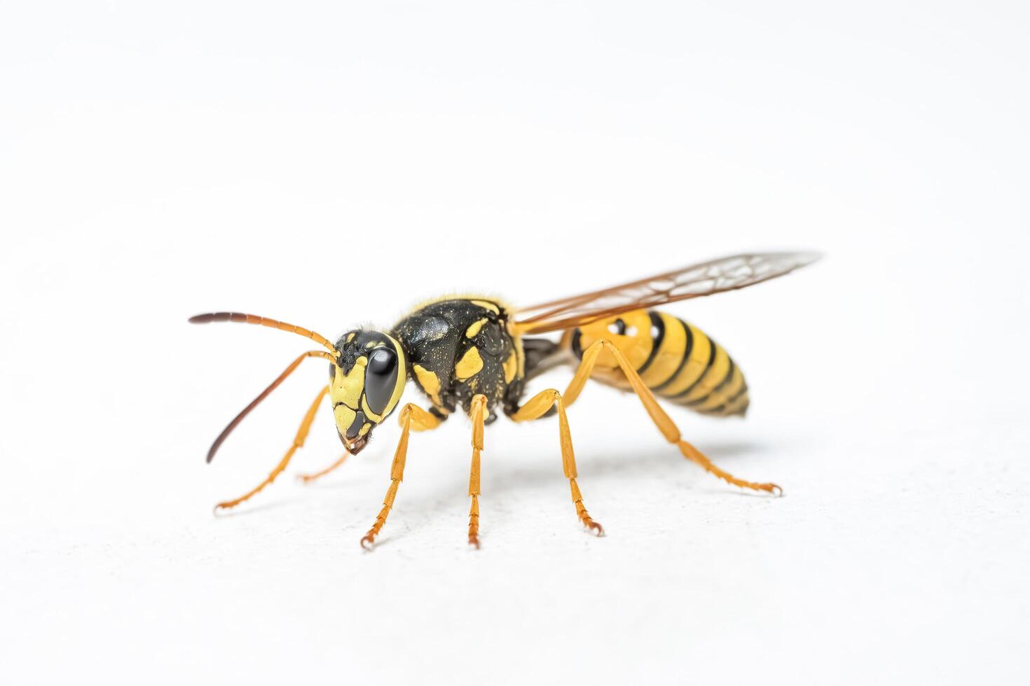 Close-up of a Yellowjacket Wasp on a White Background photo