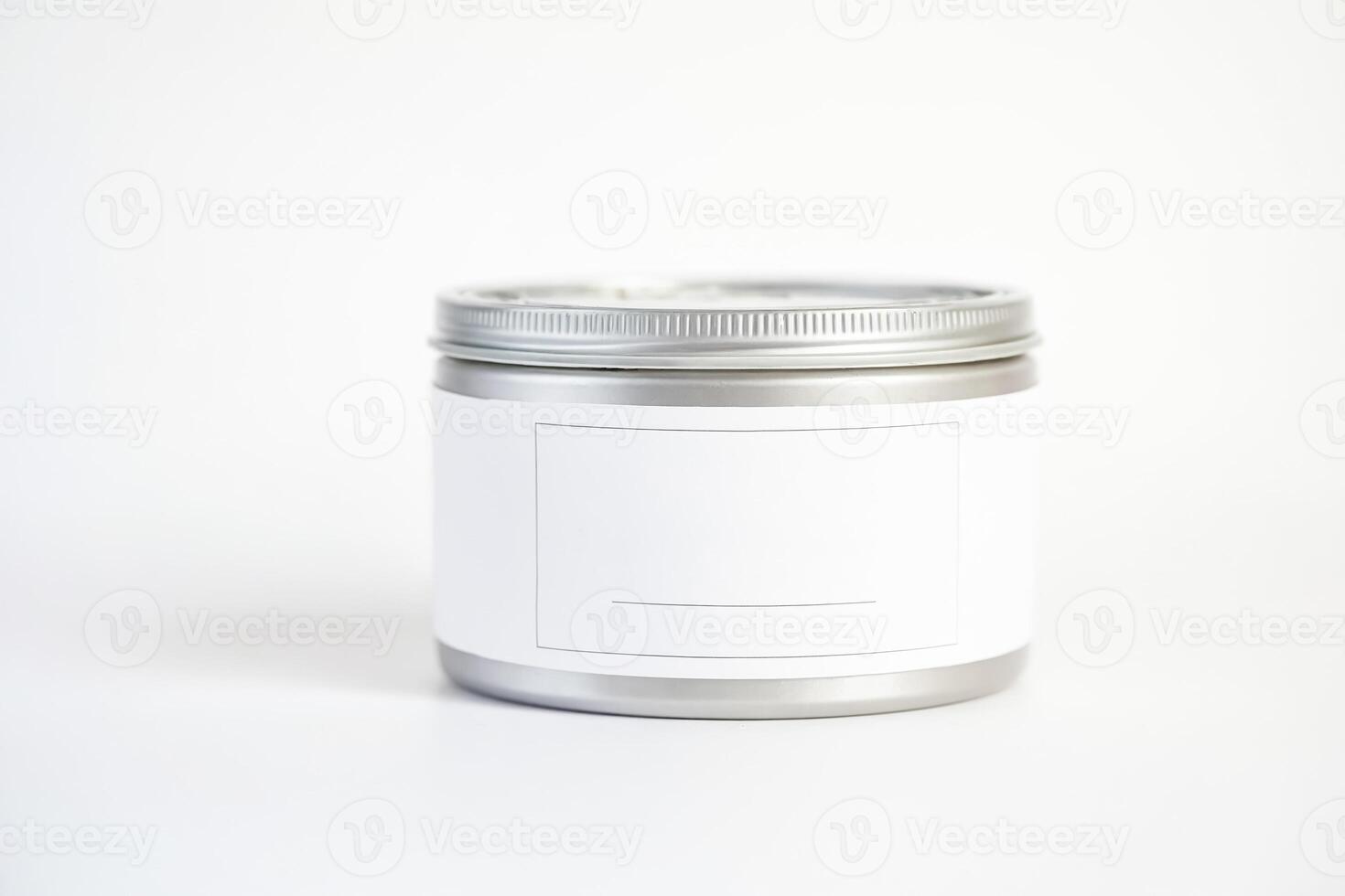 Silver jar with blank label photo