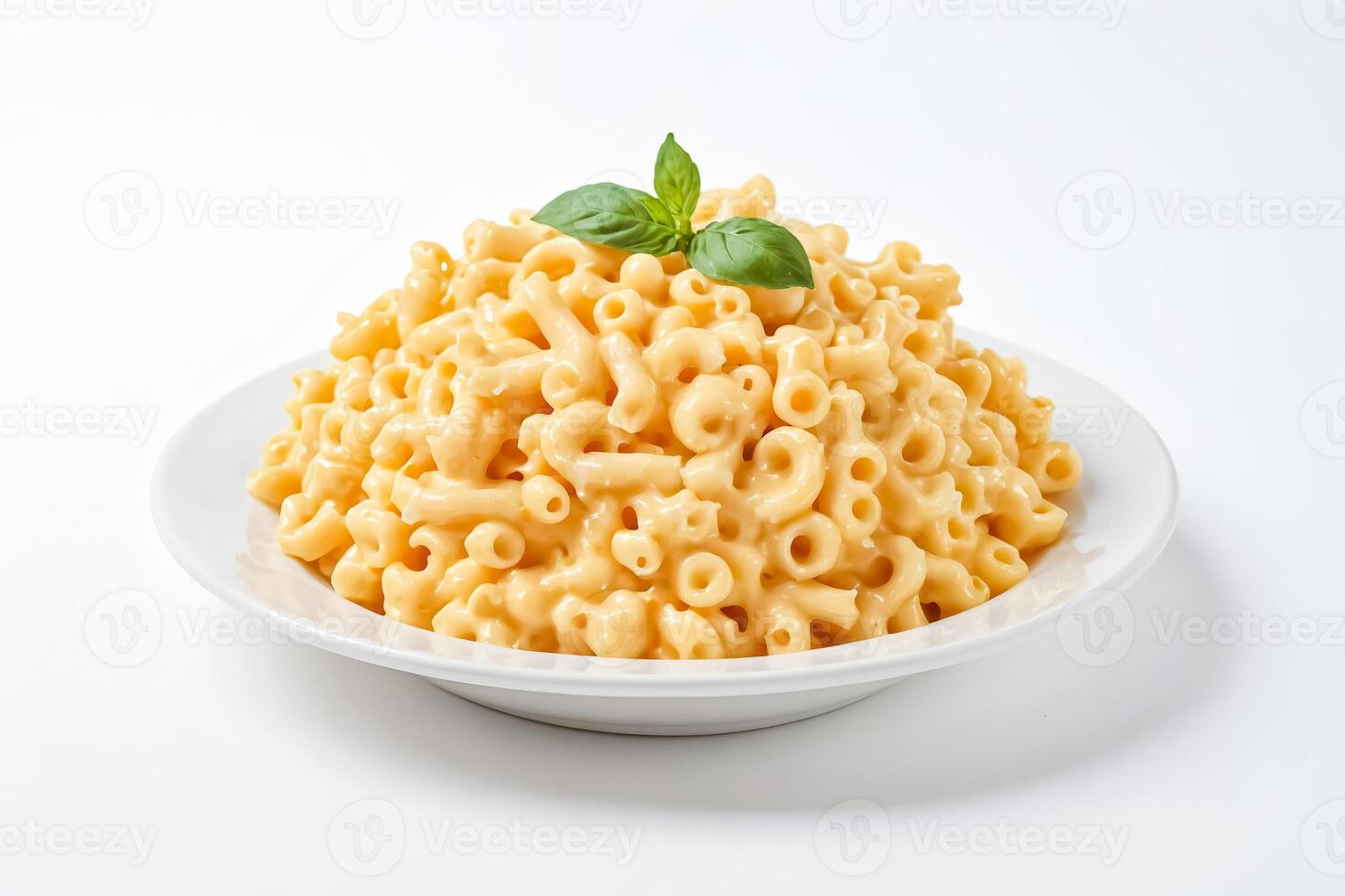 Creamy Mac and Cheese with Basil Garnish photo