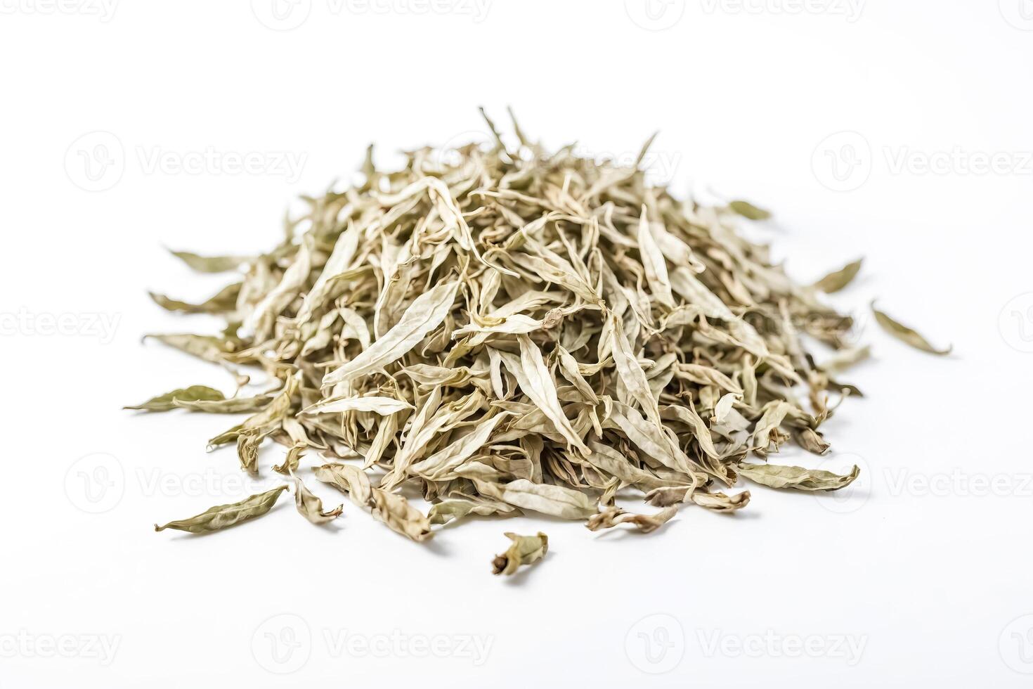 Dried Leaves Pile On White Background photo