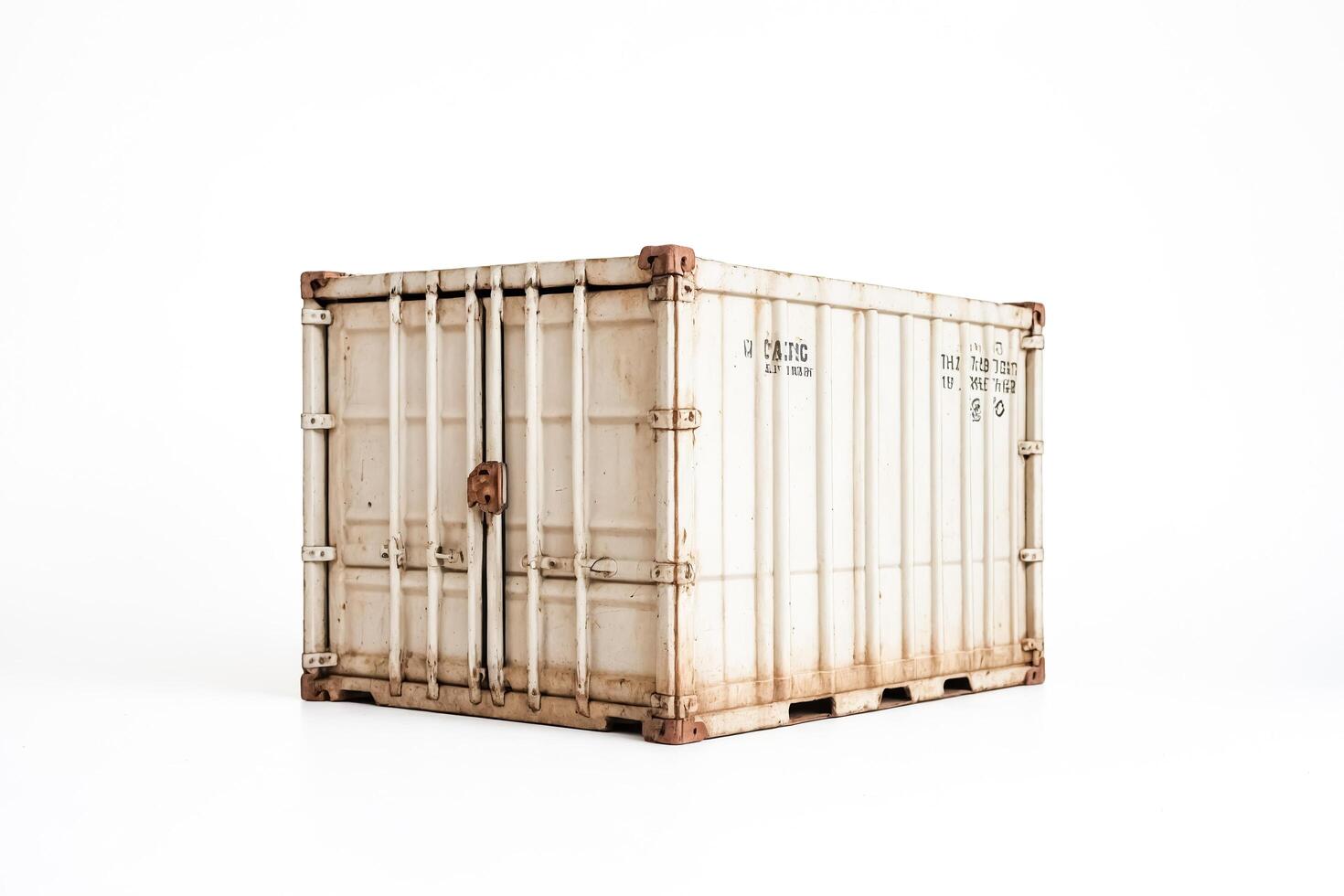 White Cargo Container Isolated on White Background photo