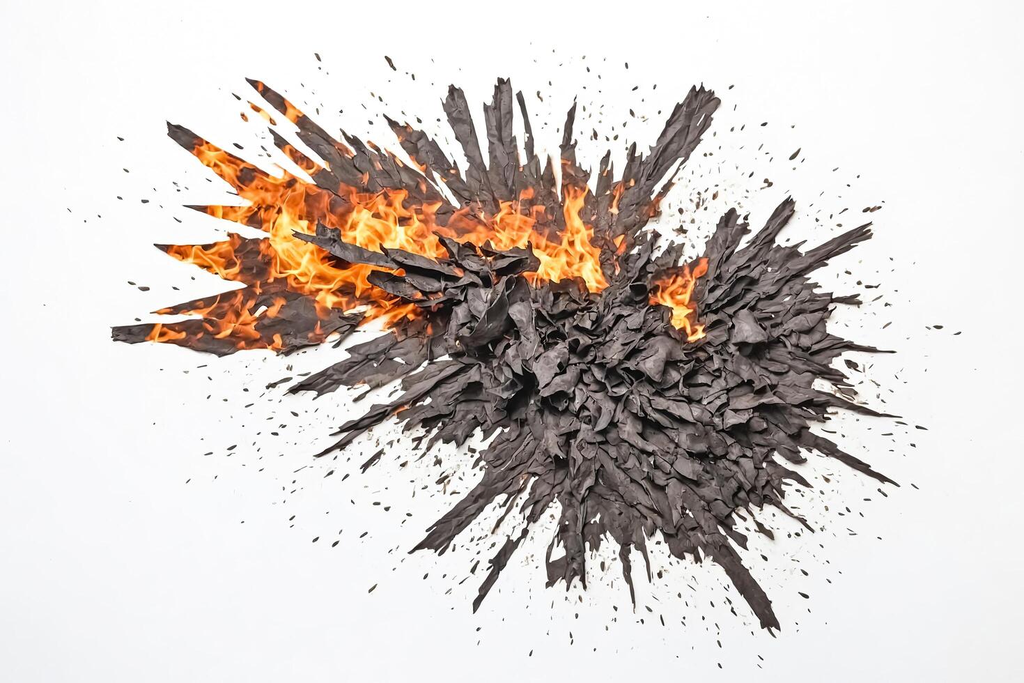 Burning Paper with Abstract Shapes photo