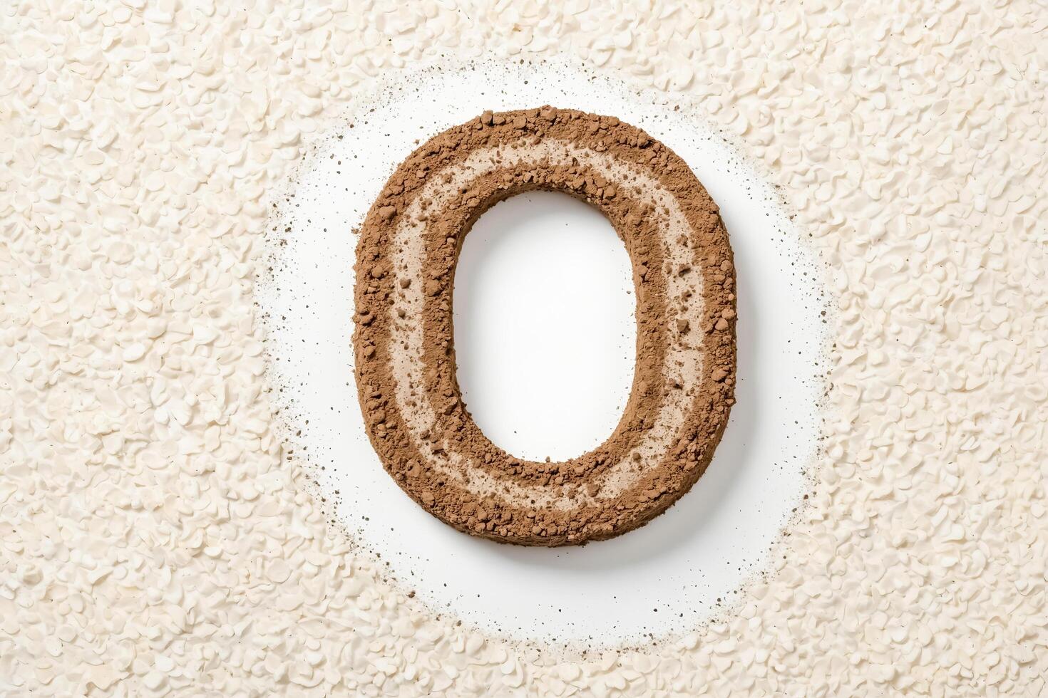 Chocolate Number Zero on White Background photo