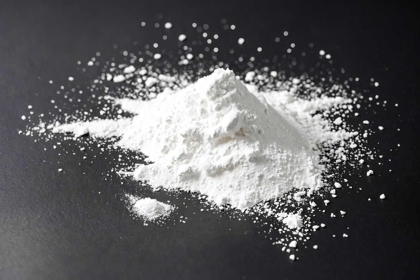 White Powder on Black Background photo