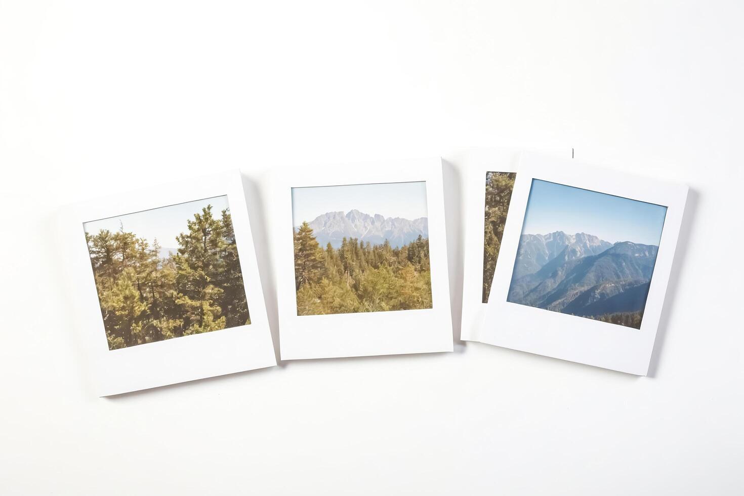 Mountain Range Photo Frames on White Background
