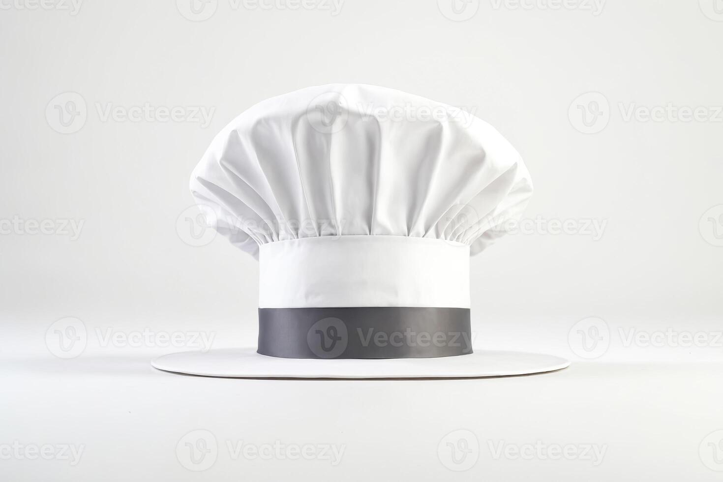 White Chef Hat with Grey Band photo