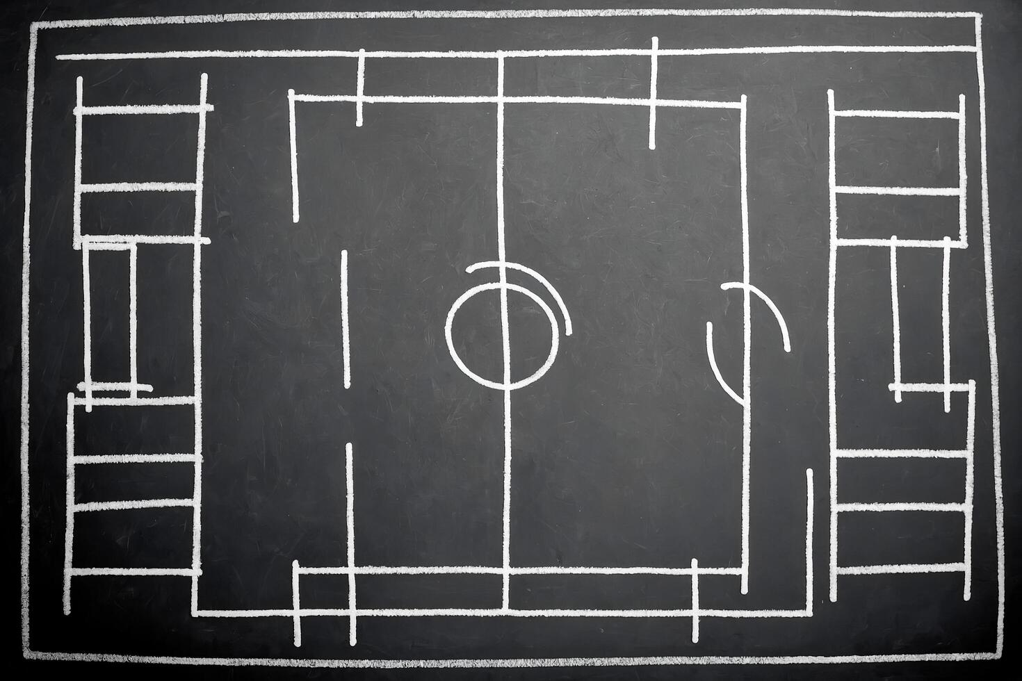 Soccer Field Drawn on Chalkboard photo
