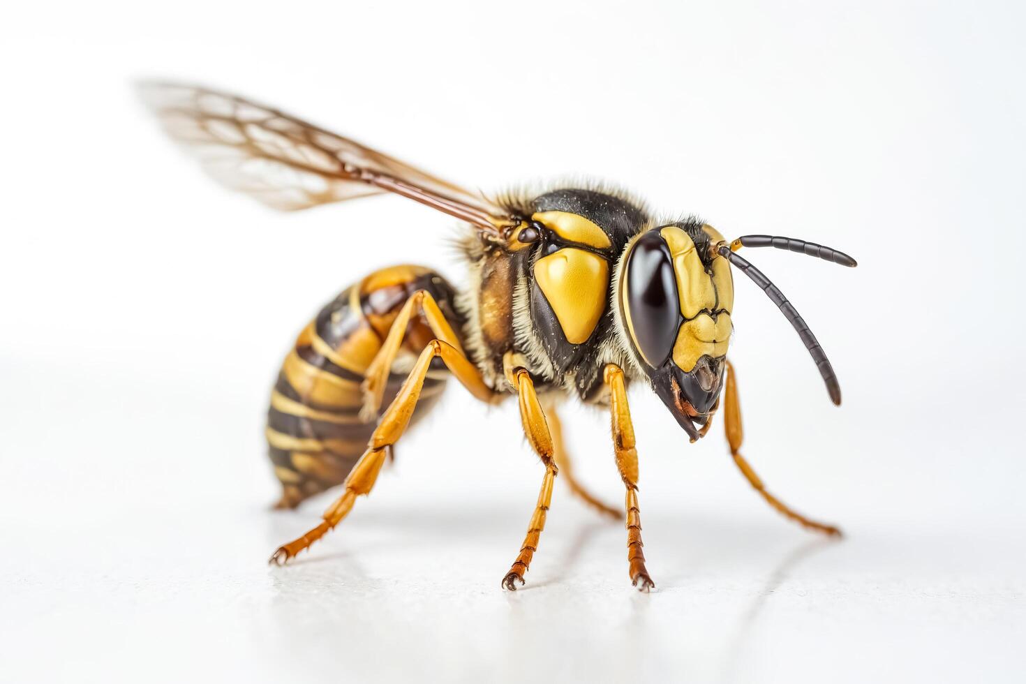 Close-up of a Wasp on a White Background photo