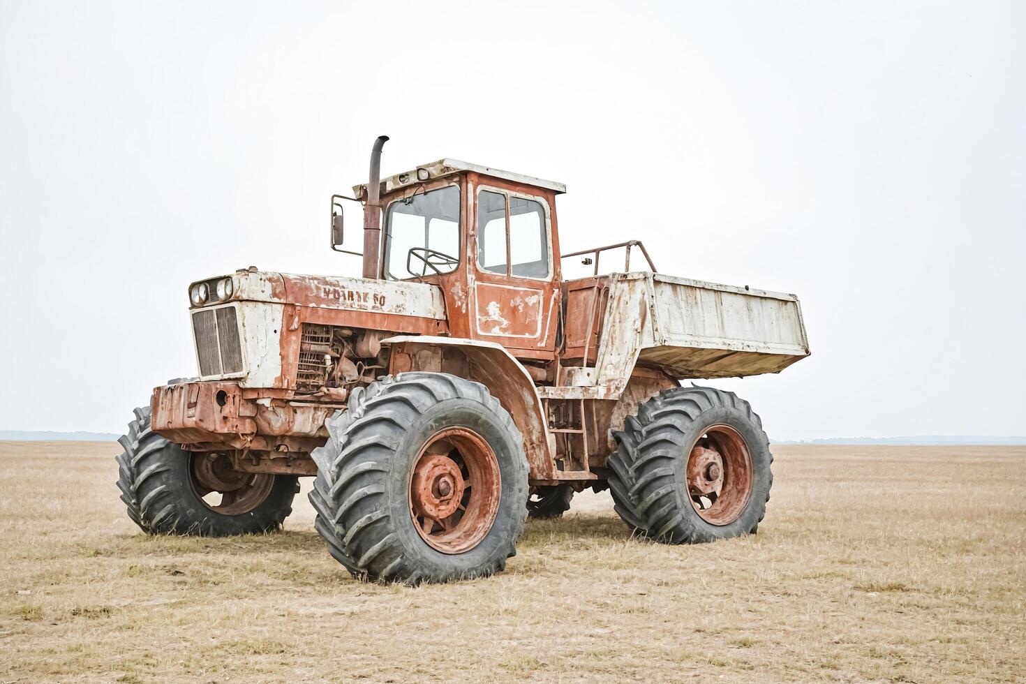 Rusty Old Tractor in a Field photo