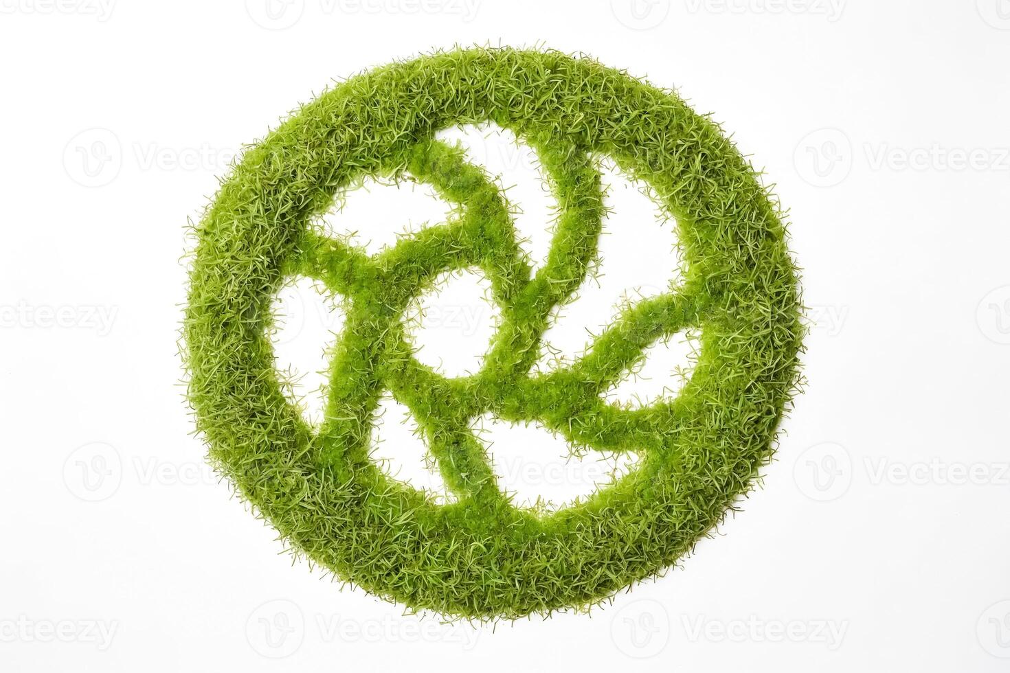 Green grass circle with a cut-out design photo