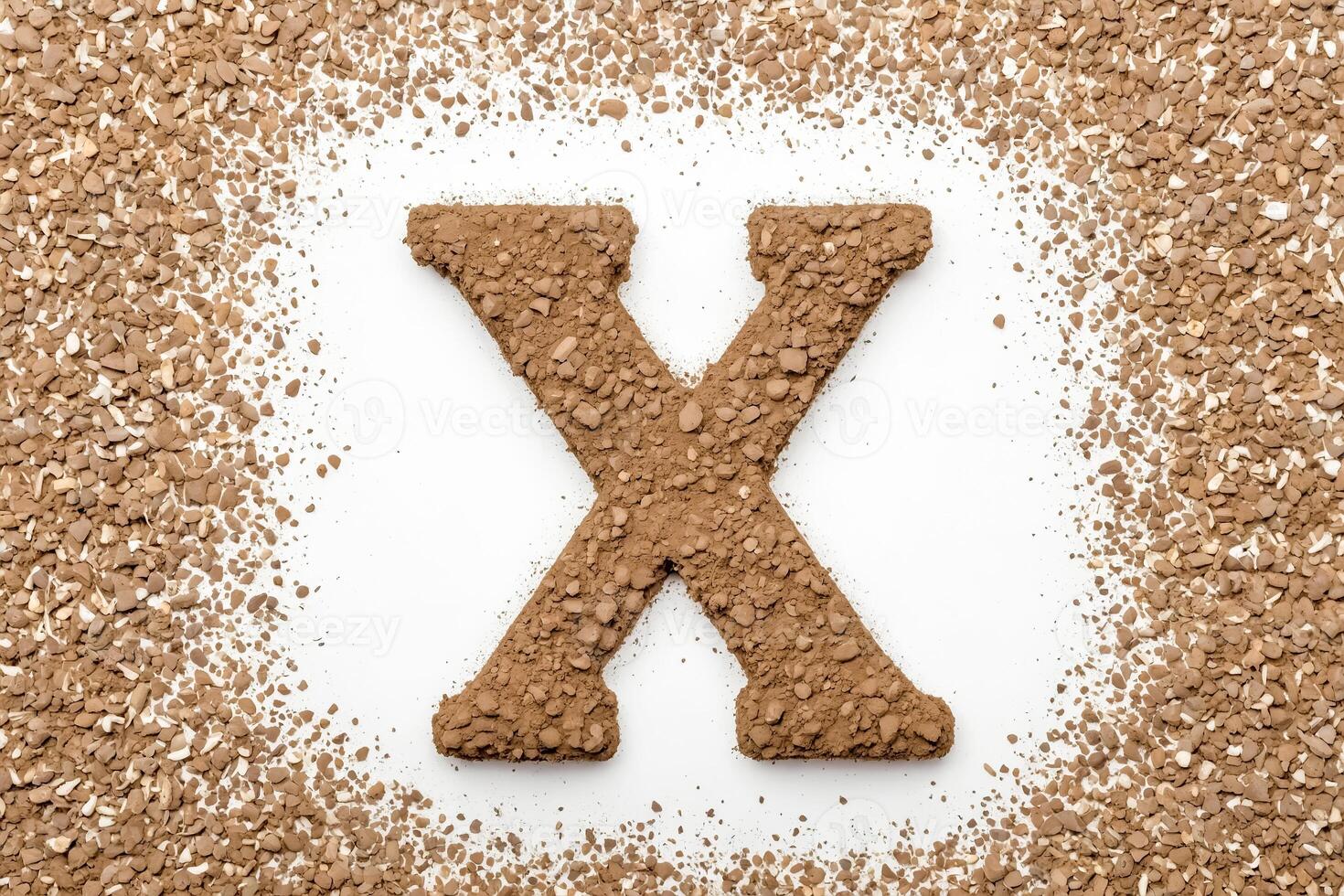 Letter X Made of Gravel photo
