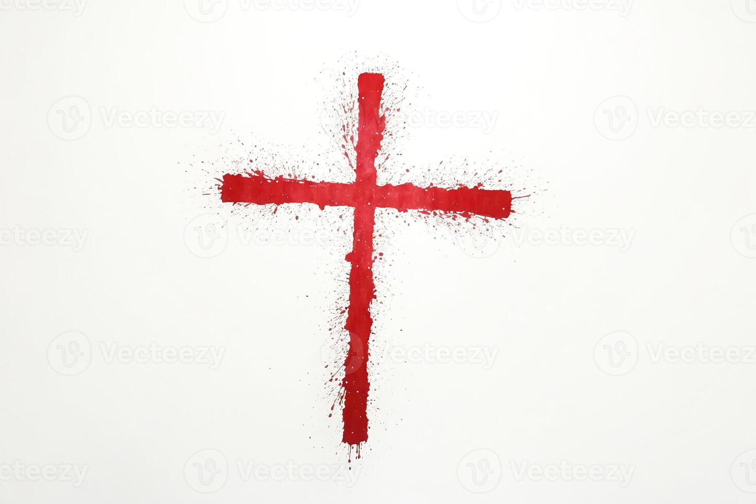 Red Cross Splashes on White Background photo