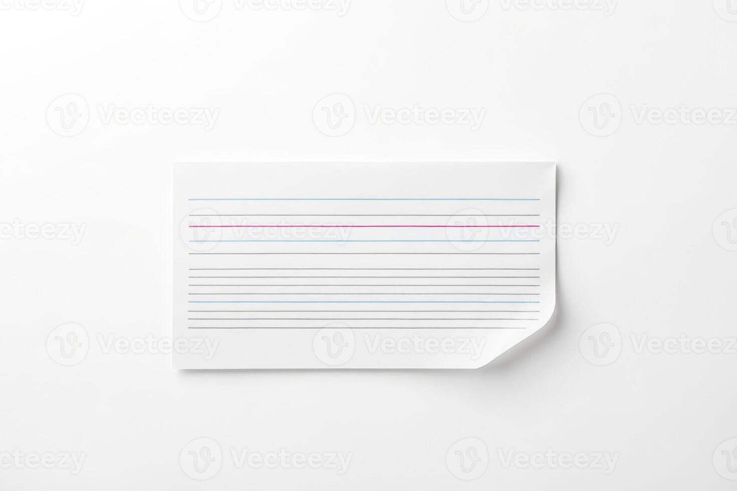 Blank Lined Paper with Folded Corner photo