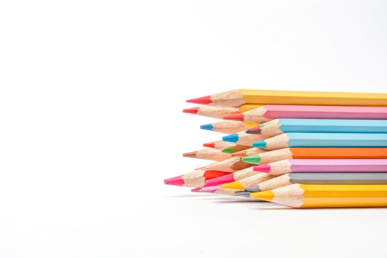 Colorful Pencils Stacked Together photo