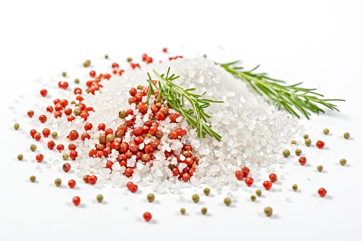 Salt, Peppercorns and Rosemary photo