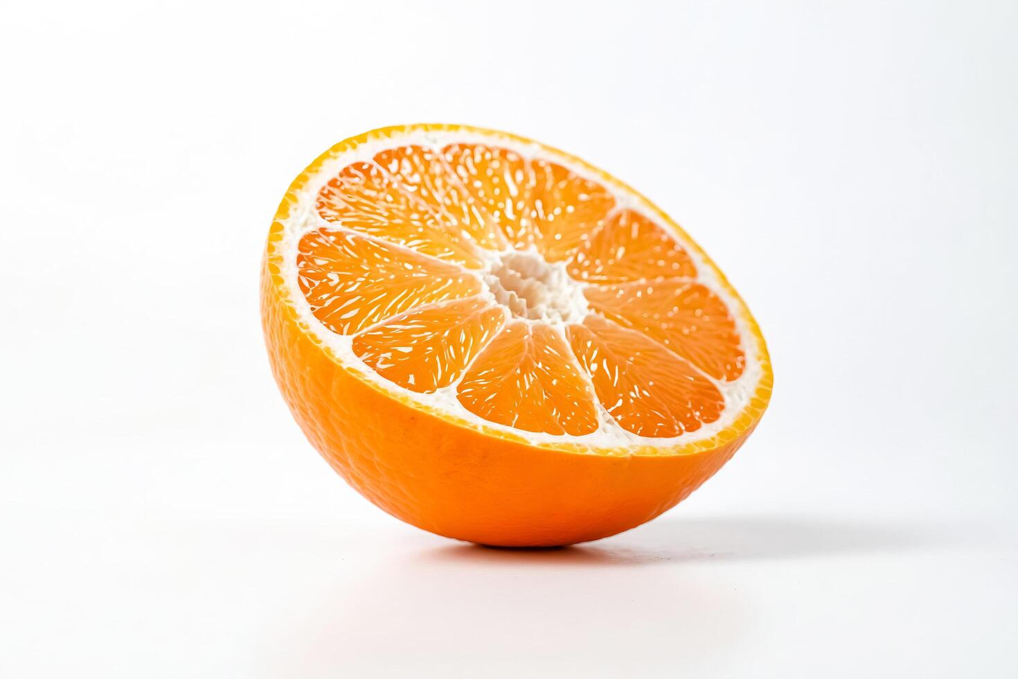 Orange Half Cut on White Background photo