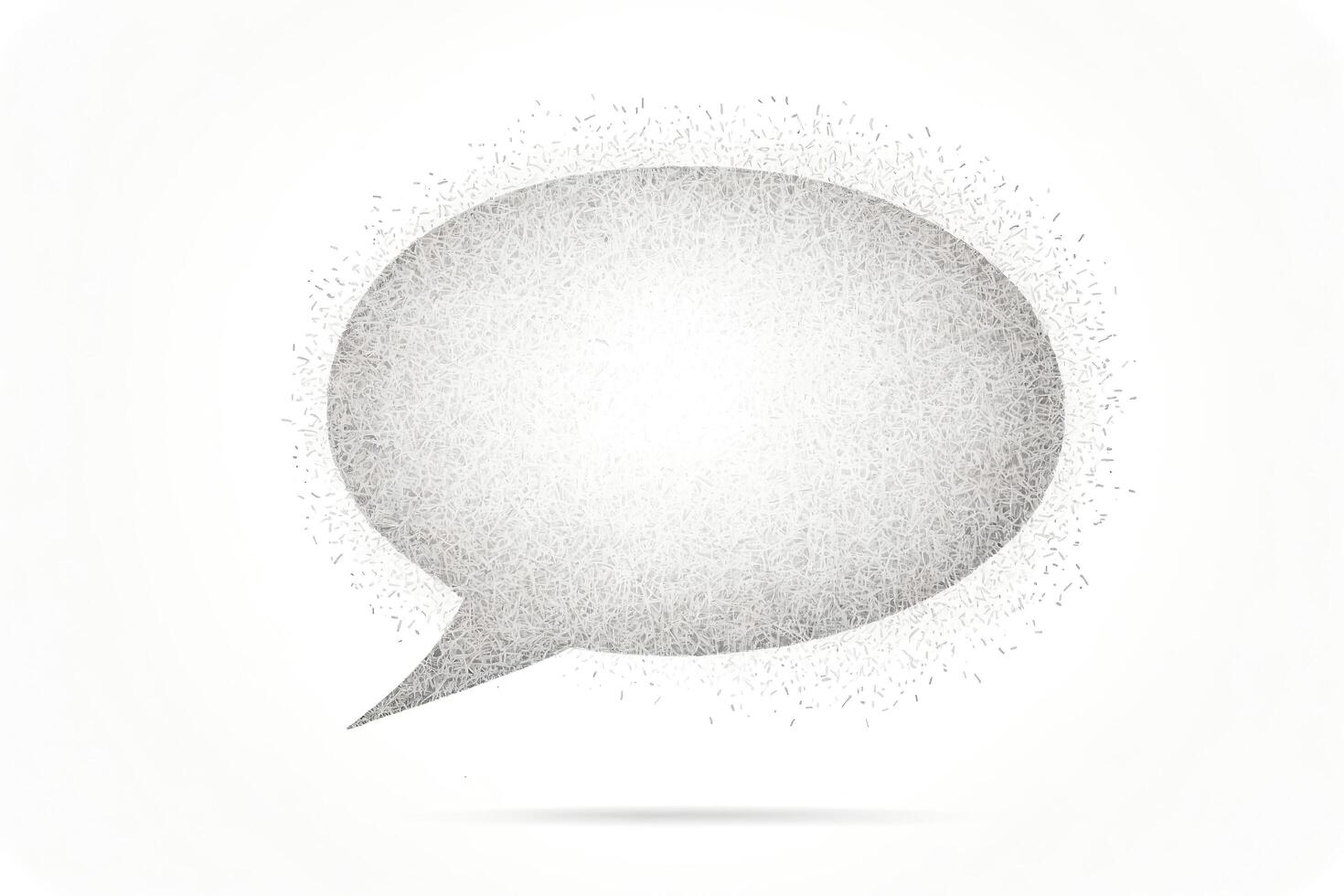 Abstract Speech Bubble Made of Tiny Lines photo