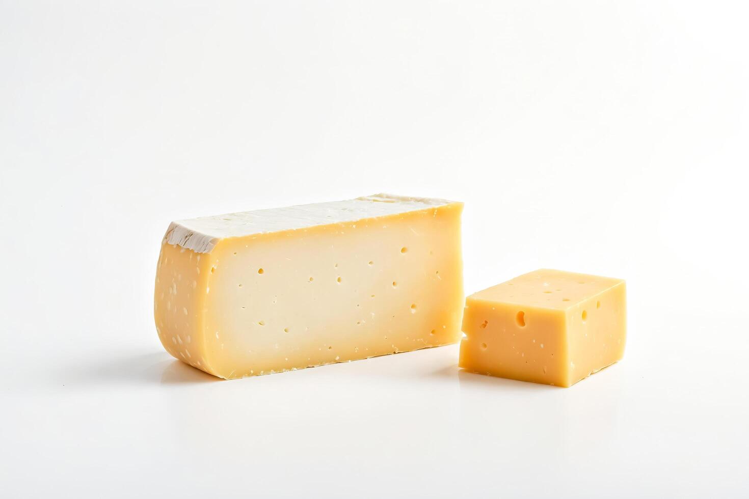 Close-up of two blocks of Swiss cheese photo