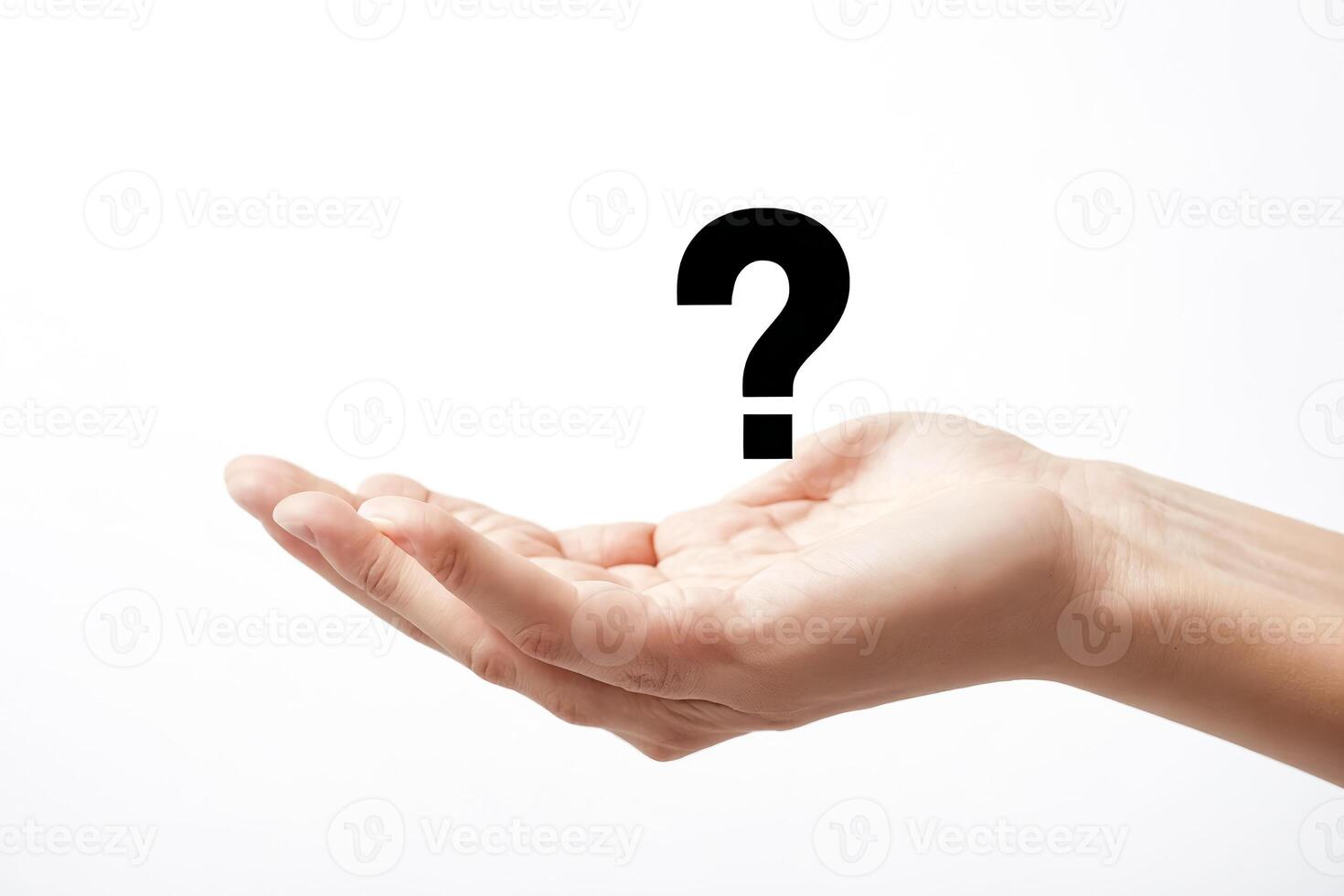 Question Mark Above Open Hand photo