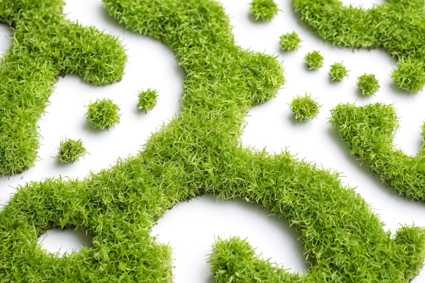 Green Moss Abstract Pattern on White Background photo