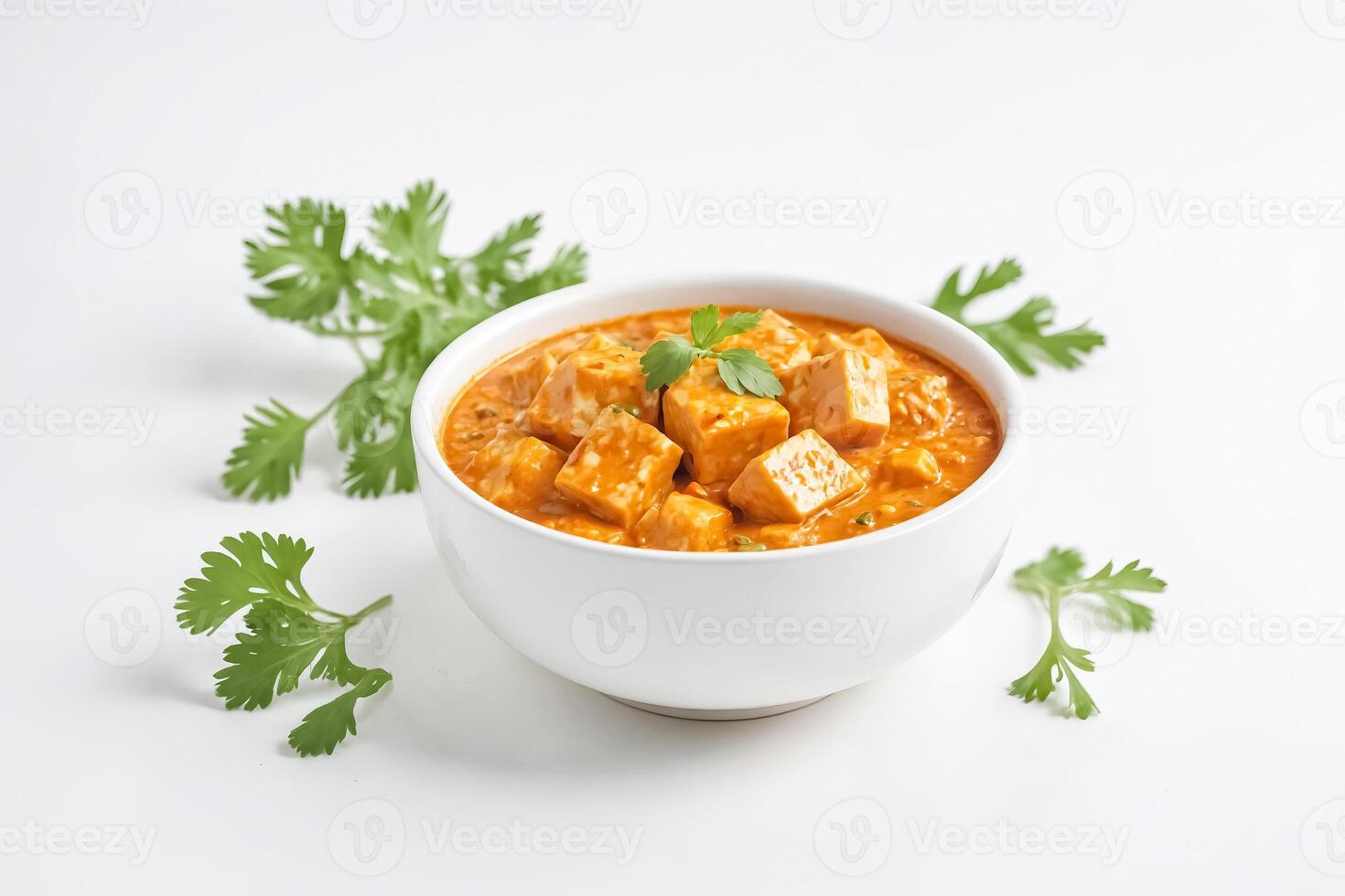 Tofu Curry with Cilantro Garnish photo