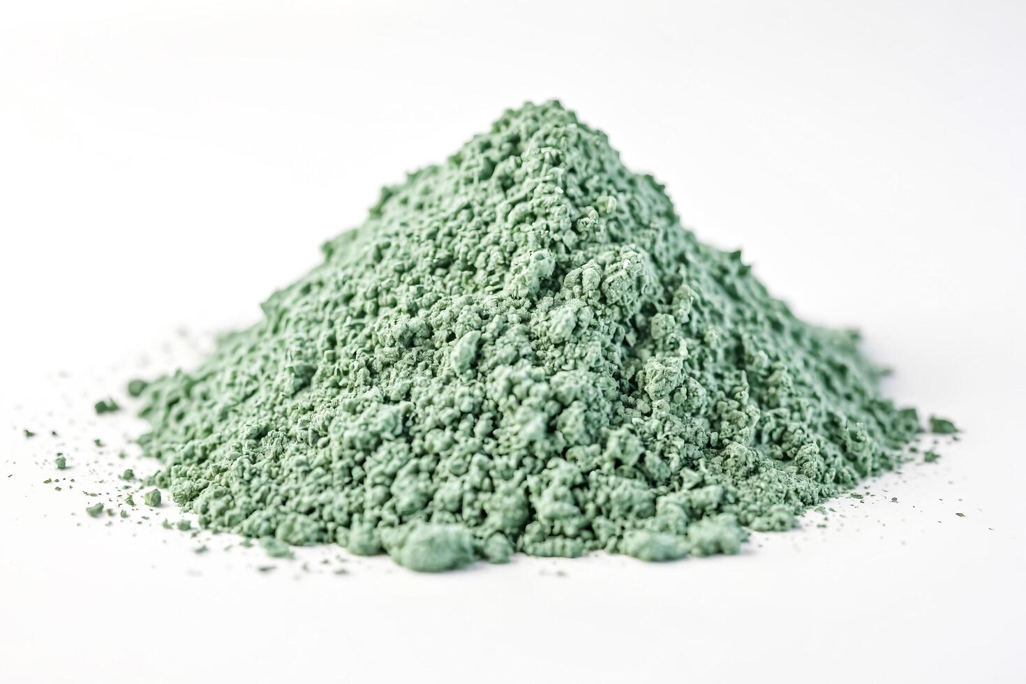 Green Powder on White Background photo