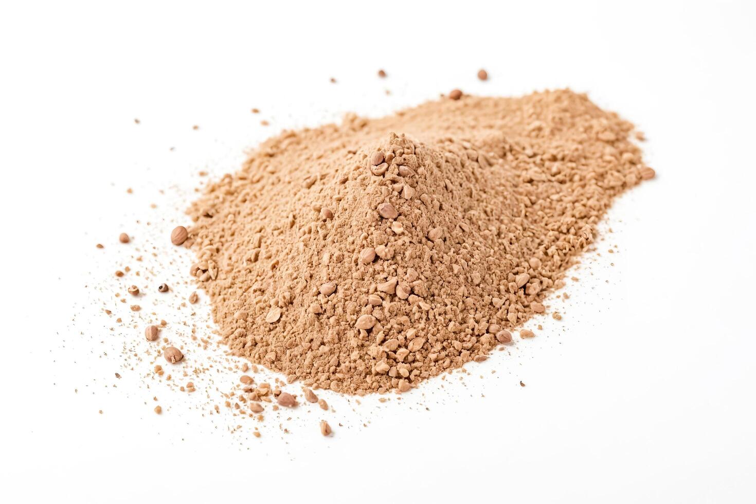 Ground Coriander Seeds on White Background photo
