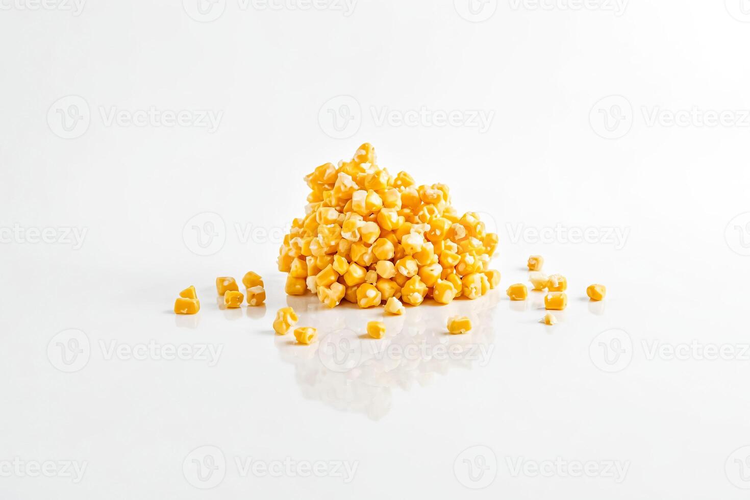 Heap of Corn Kernels on White Background photo
