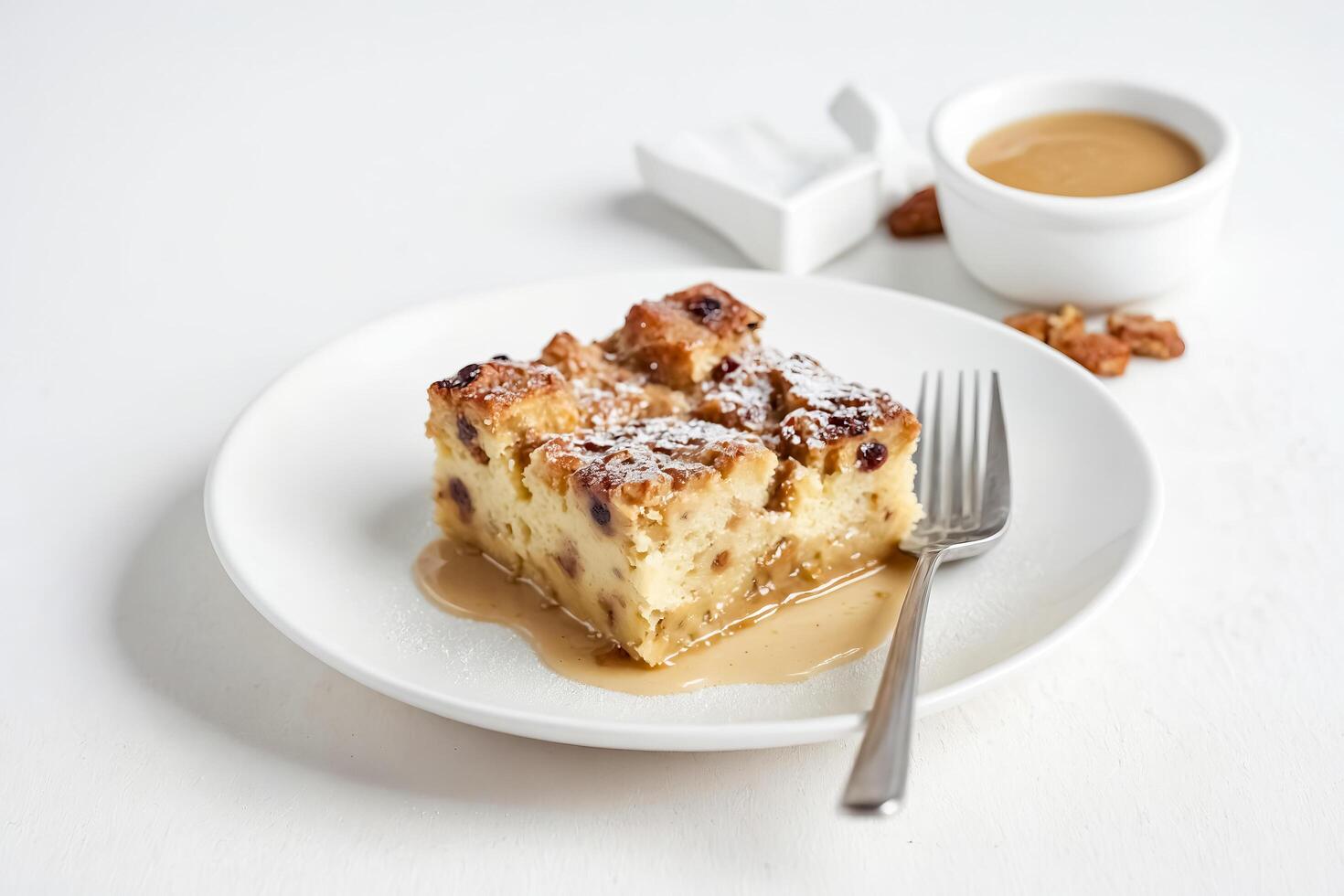 Bread Pudding with Caramel Sauce and Pecans photo