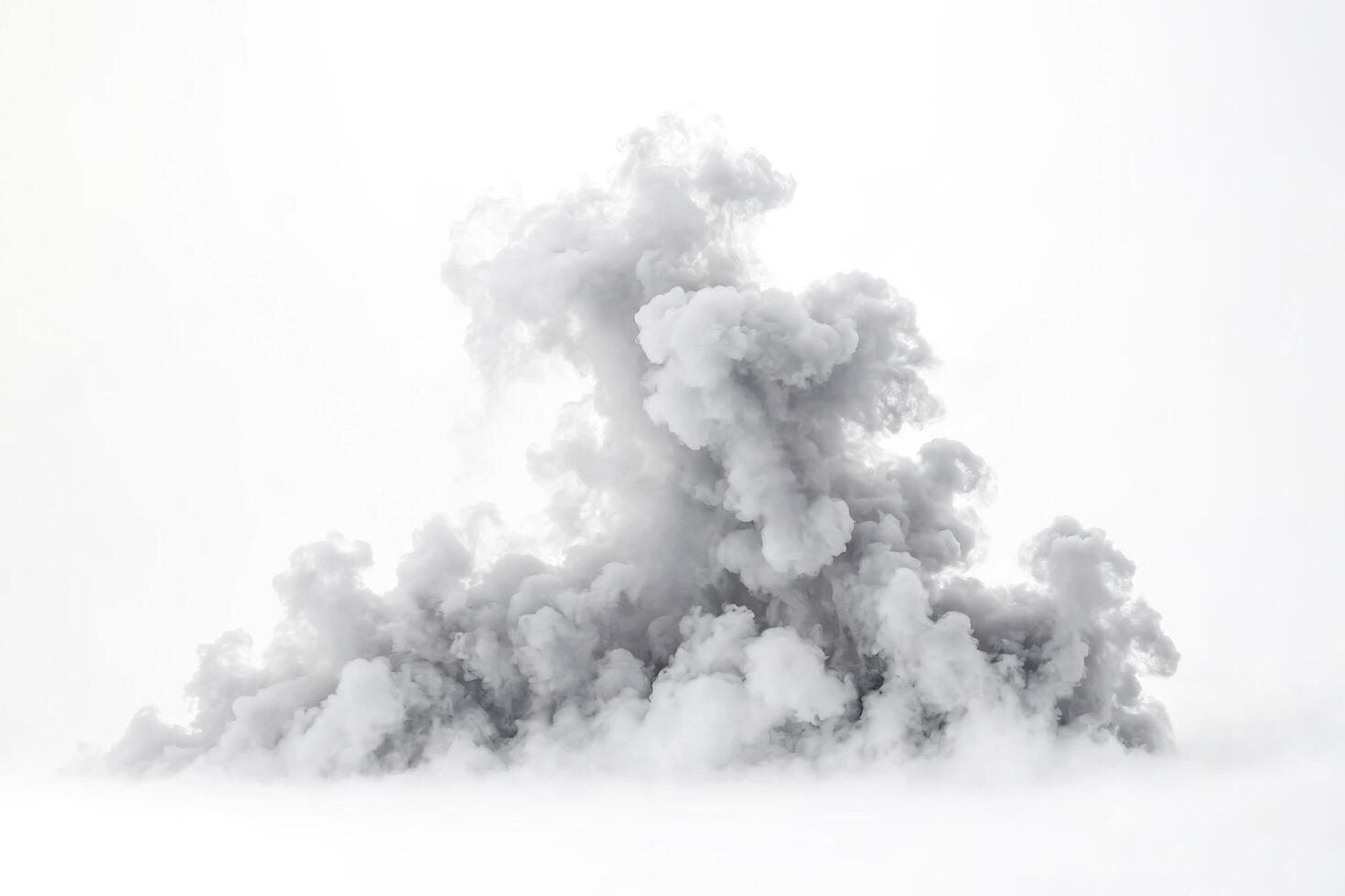 Abstract white smoke cloud isolated on white background photo