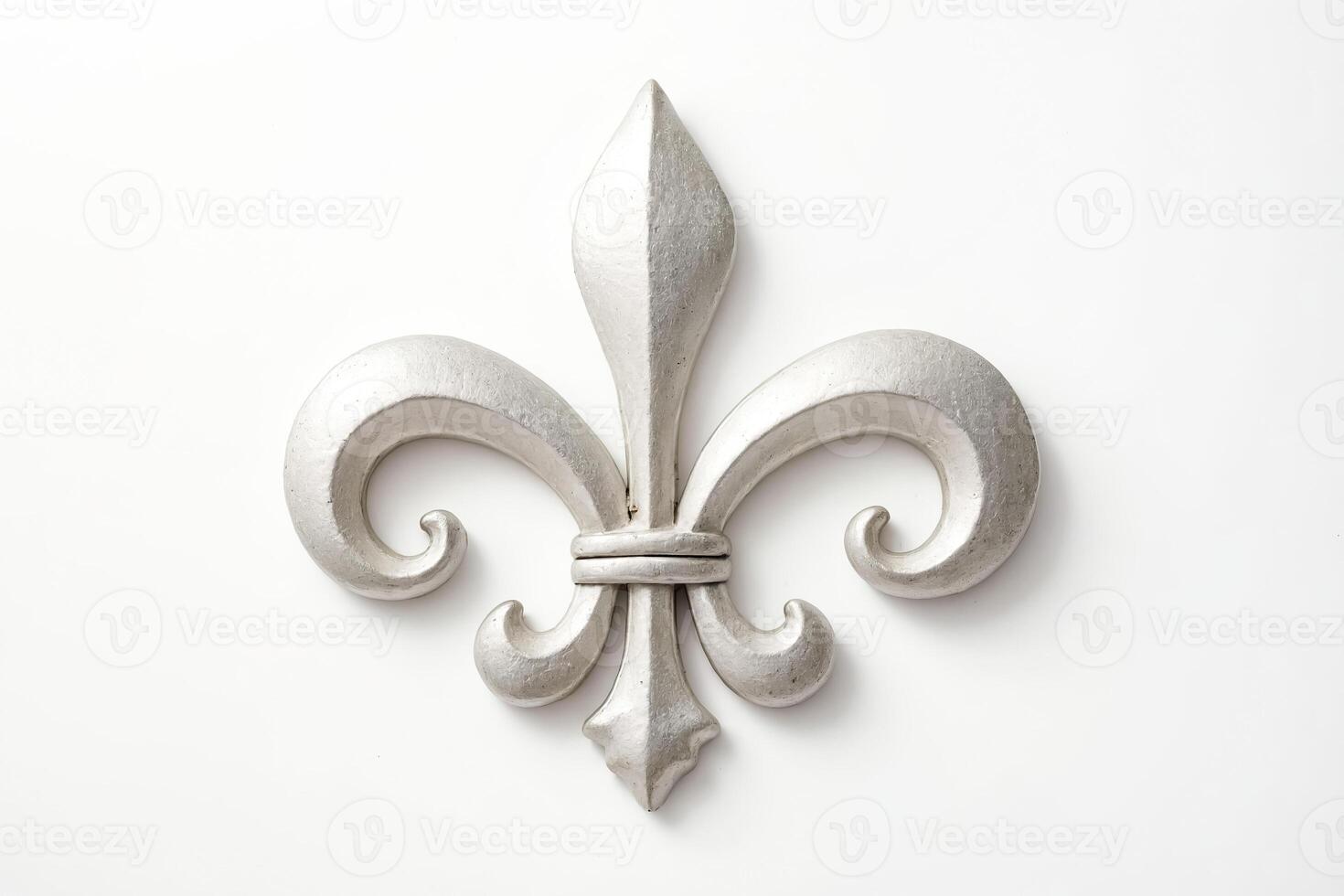 Silver Fleur-de-lis on white background photo