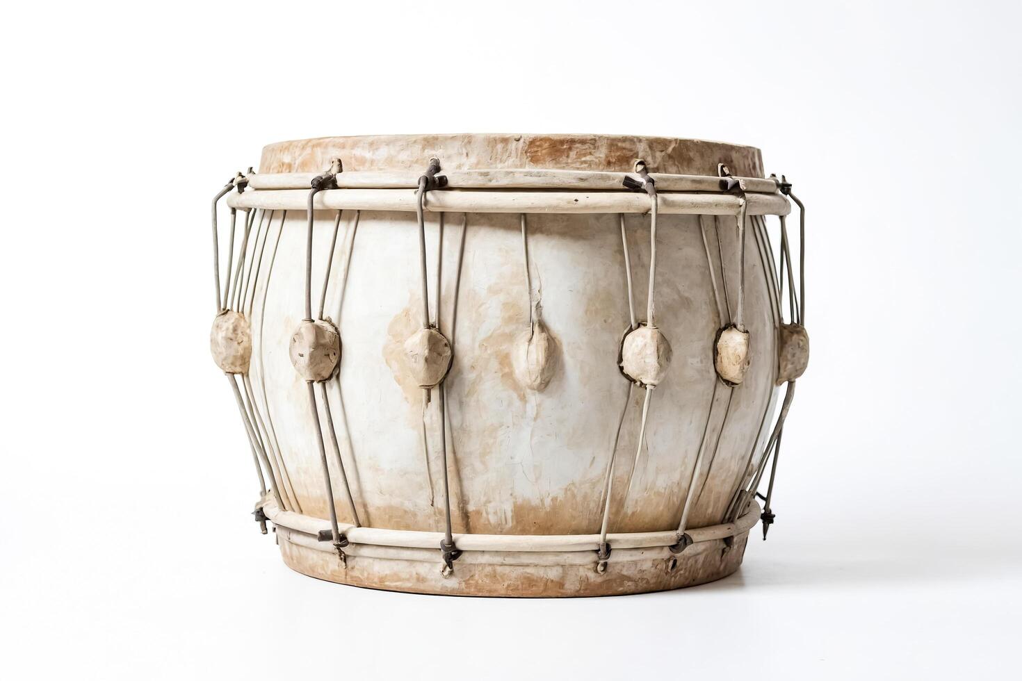 Vintage Drum on White Background photo