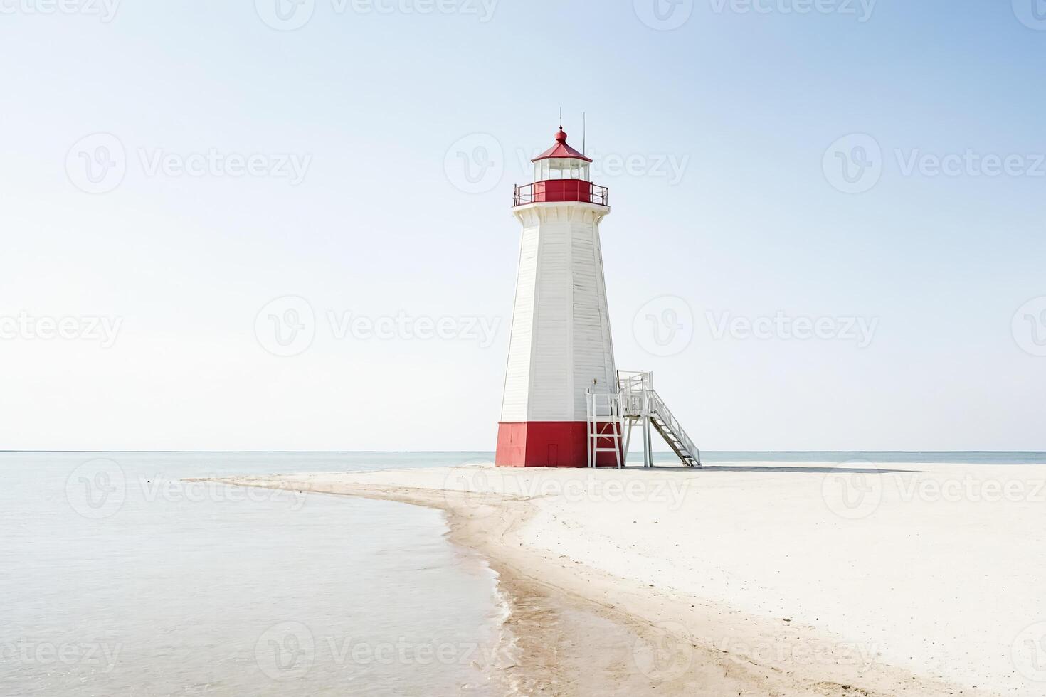 Lighthouse on a Sandy Beach photo