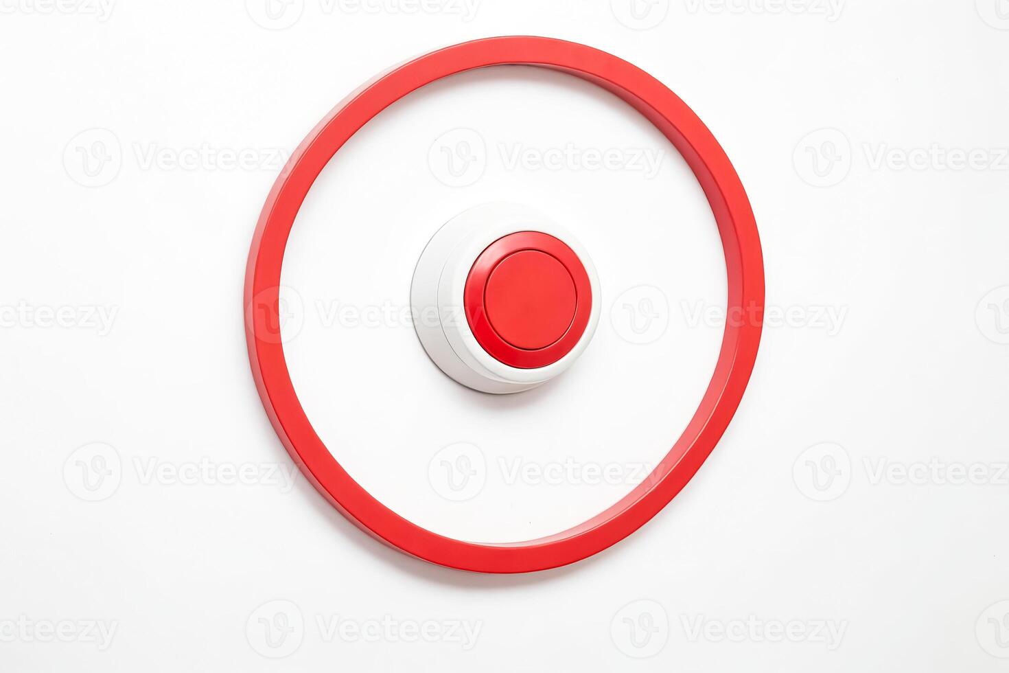 Red Circle with White Center and a Red Button photo