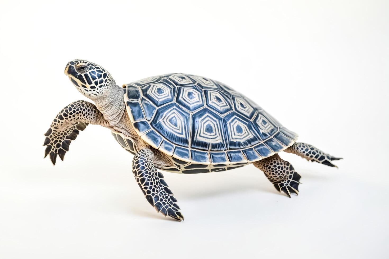 Hawksbill Sea Turtle on White Background photo