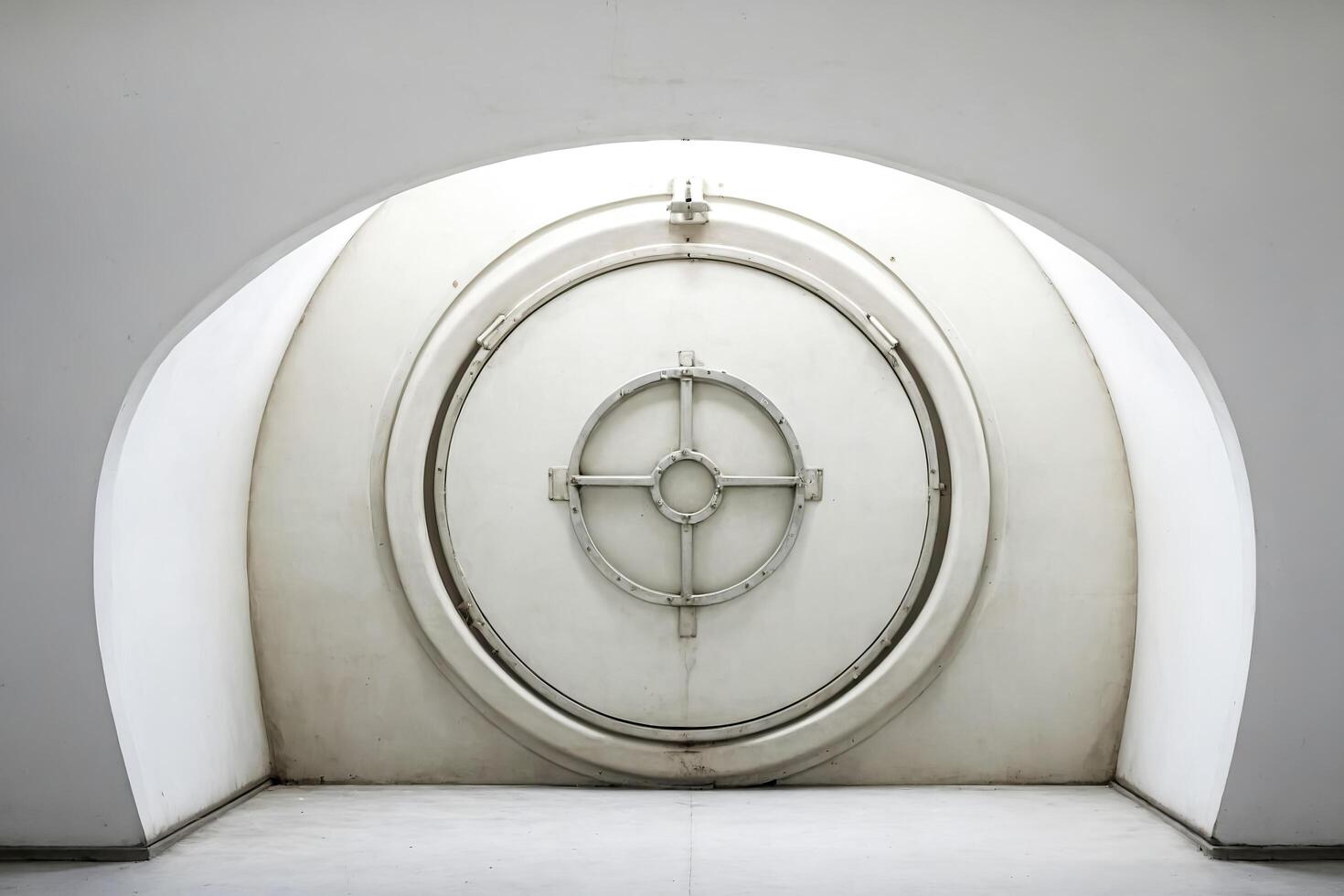 White Circular Door in a White Room photo