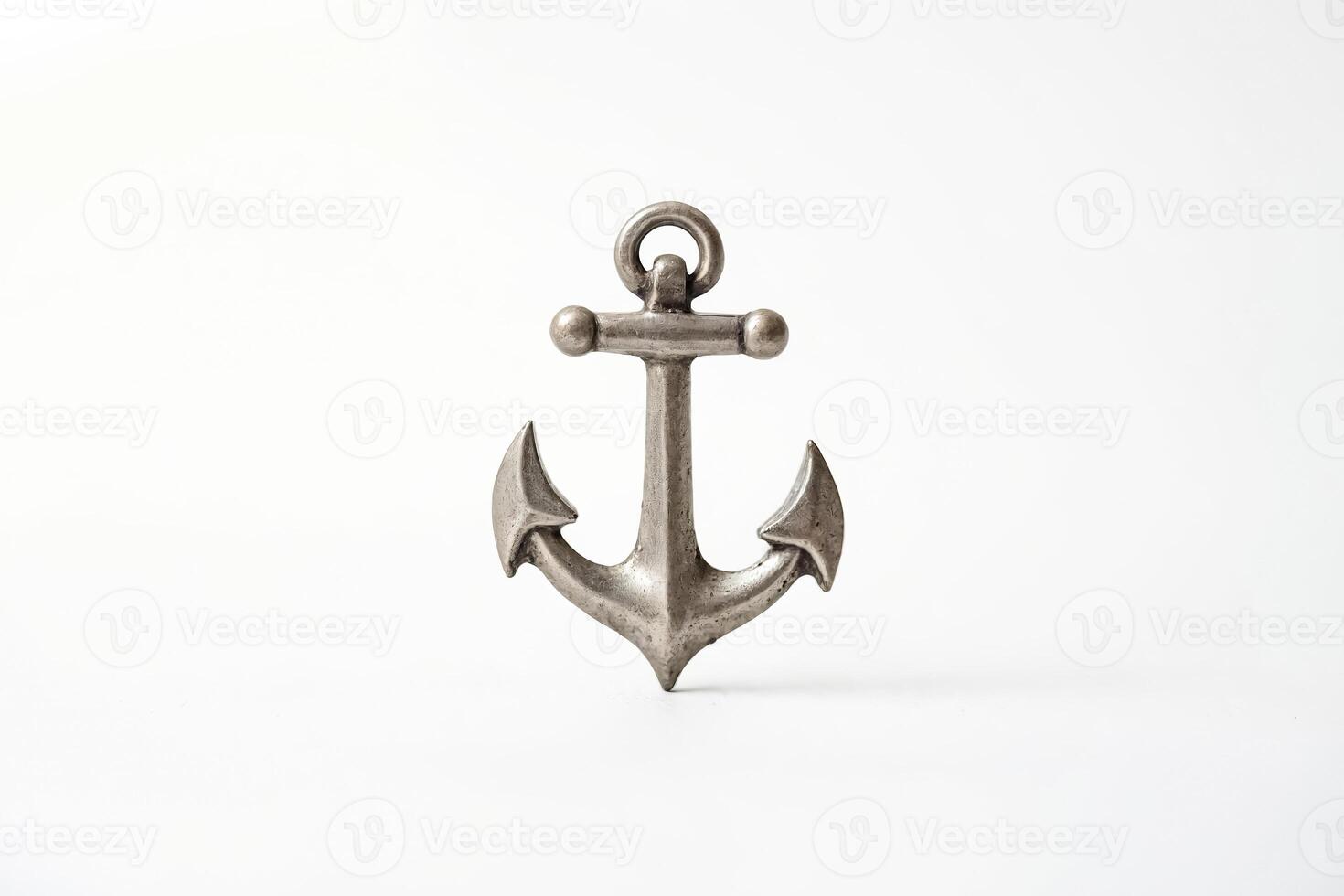Silver Anchor on White Background photo