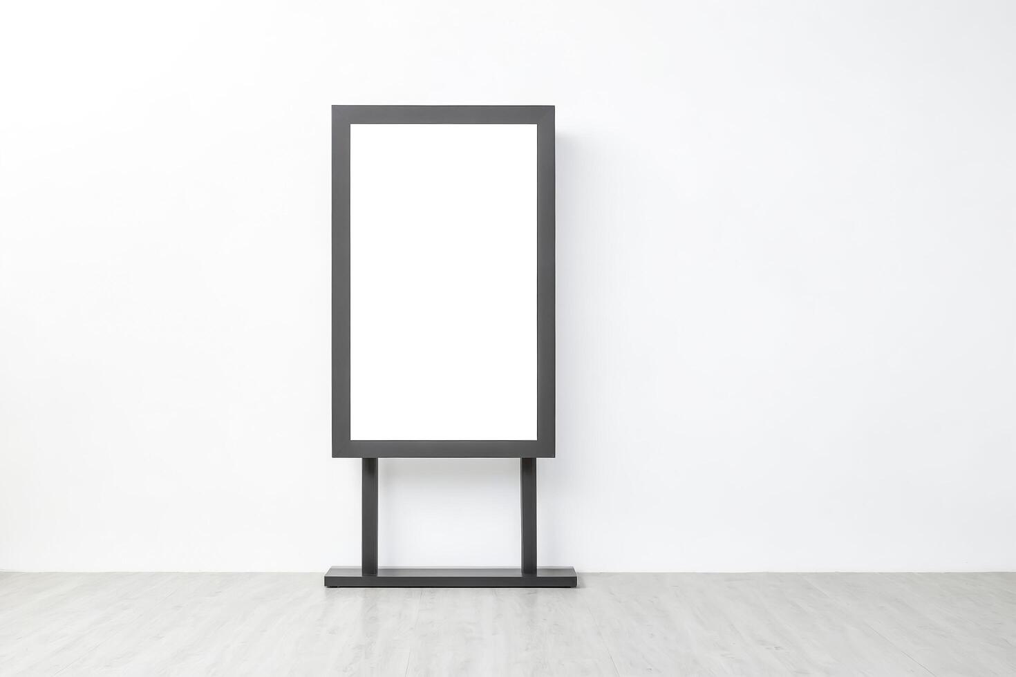 Blank Billboard on White Wall photo
